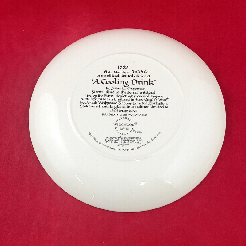 Wedgwood Plate - A Cooling Drink (with CoA) - WD 3227