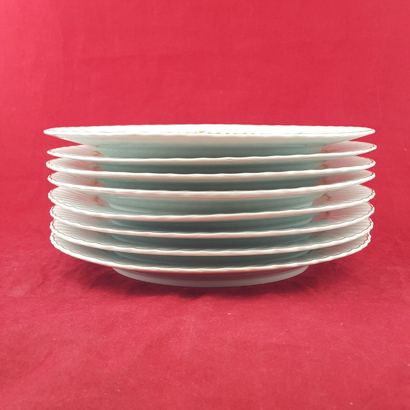 Trade Winds Tableware - Set Of 8 Dinner Plates - Floral Pattern - OP 3190