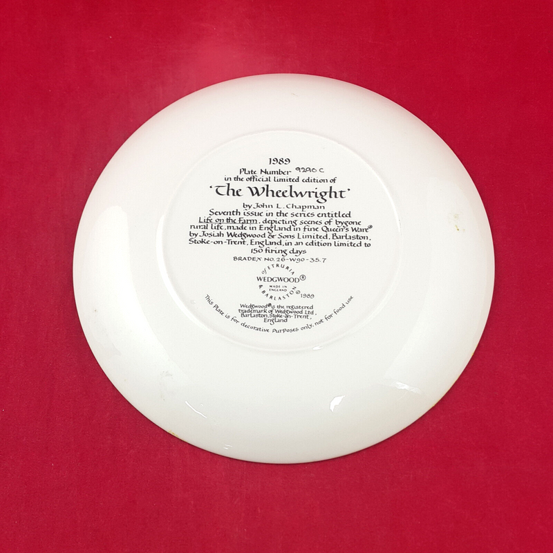 Wedgwood Plate - The Wheelwright (with CoA) - WD 3229